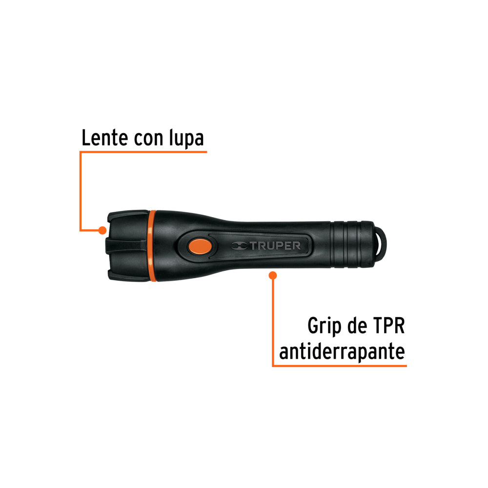 TR13018_2.jpg LINTERNA PLAST. 80 LM C/2 PILAS AA, TRUPER - Imagen 1